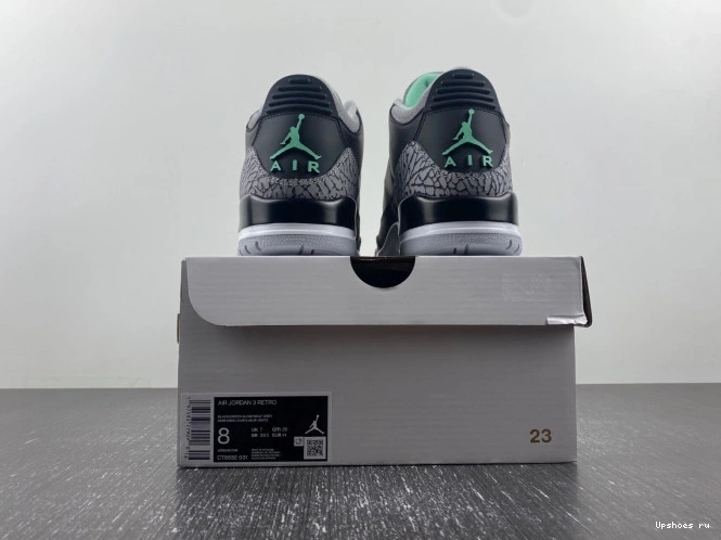 CT8532-031 Jordan  Air 3 Glow” “Green 0127